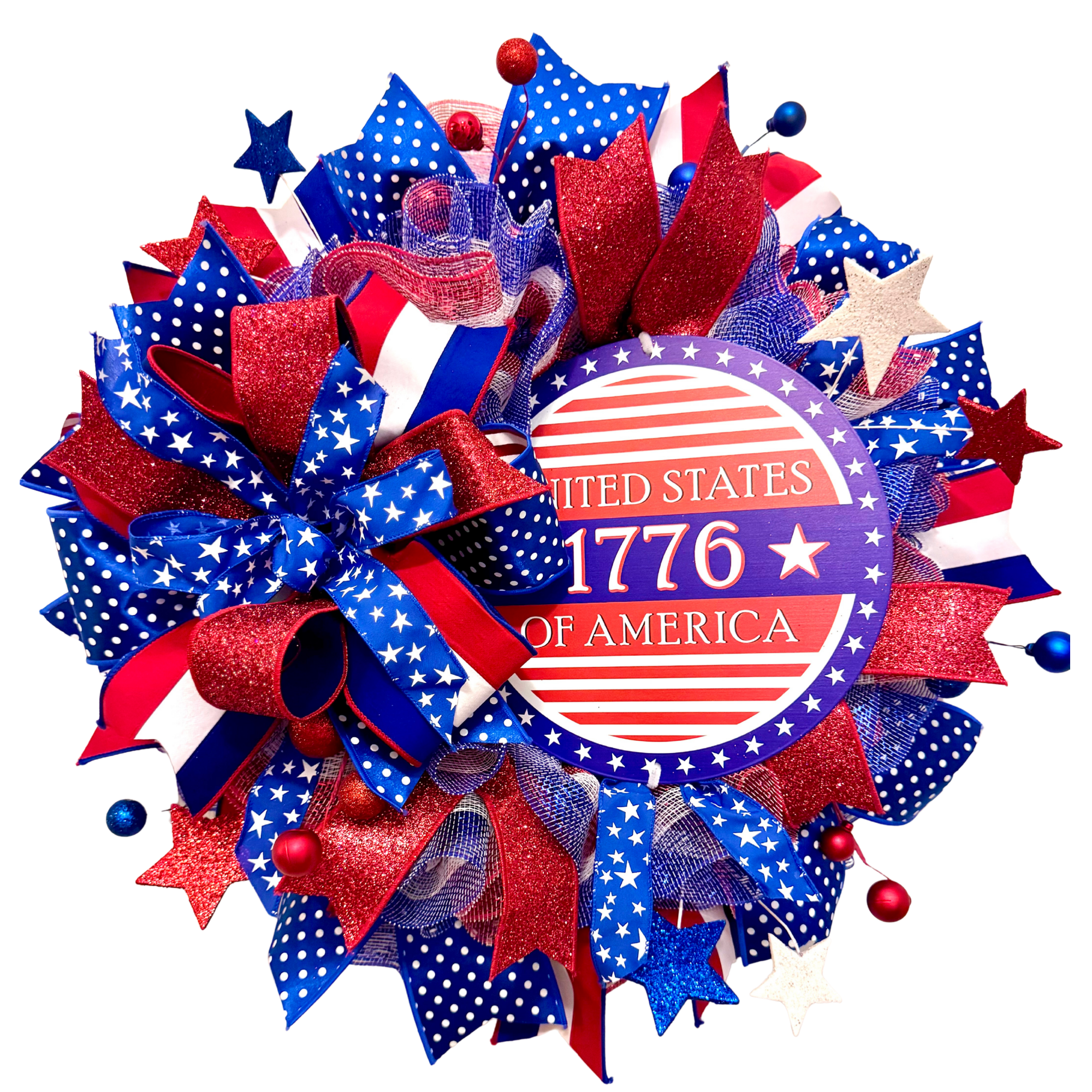Patriotic 4th of July Wreath Step by Step Instructions