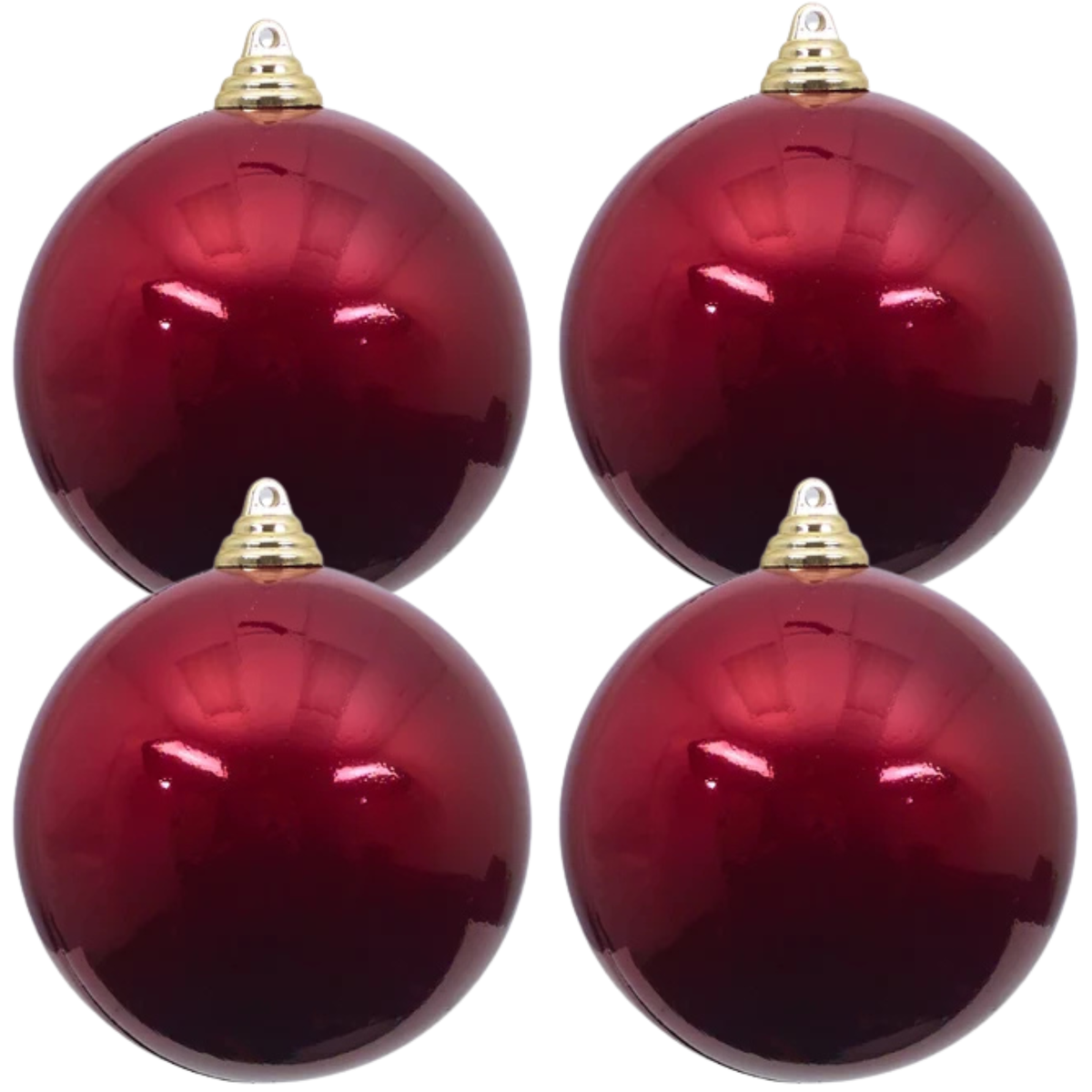 Farrisilk Burgundy Candy Apple Ornaments: Shatterproof 6-Inch Christmas Tree Decorations (Set of 4)