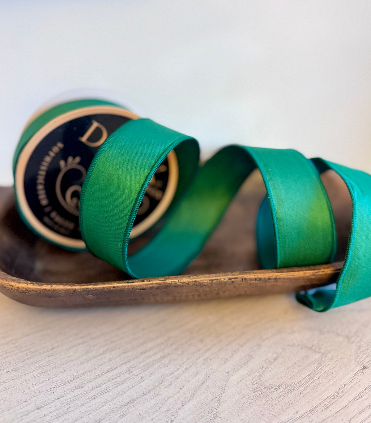 Emerald Green Moire Ribbon: 1.5-Inch Wired Edges, 10 Yards for Bows