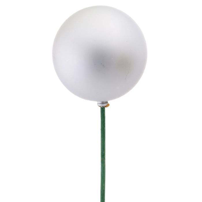 21” Matte Ball Ornament Stake, 80mm Gold Red or Silver Christmas Pick, Holiday Wreath, Garland and Tree Décor Supply