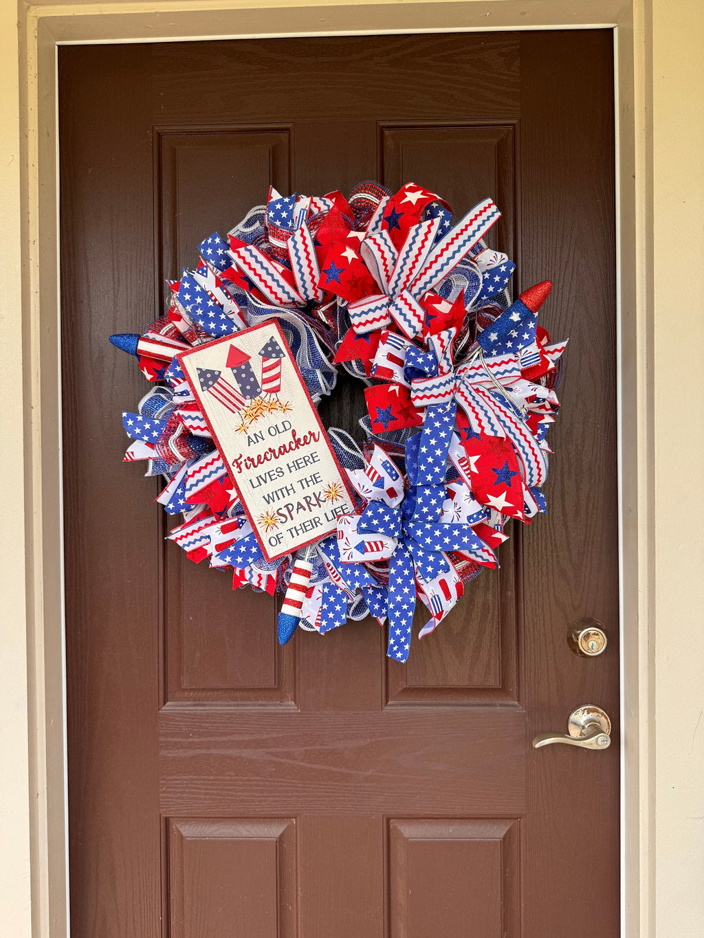 Patriotic wreath, July Wreath, Door Wreath, Patriotic Front Door Decor, Americana Wreath, Large Patriotic Wreath, Wreath for Veteran