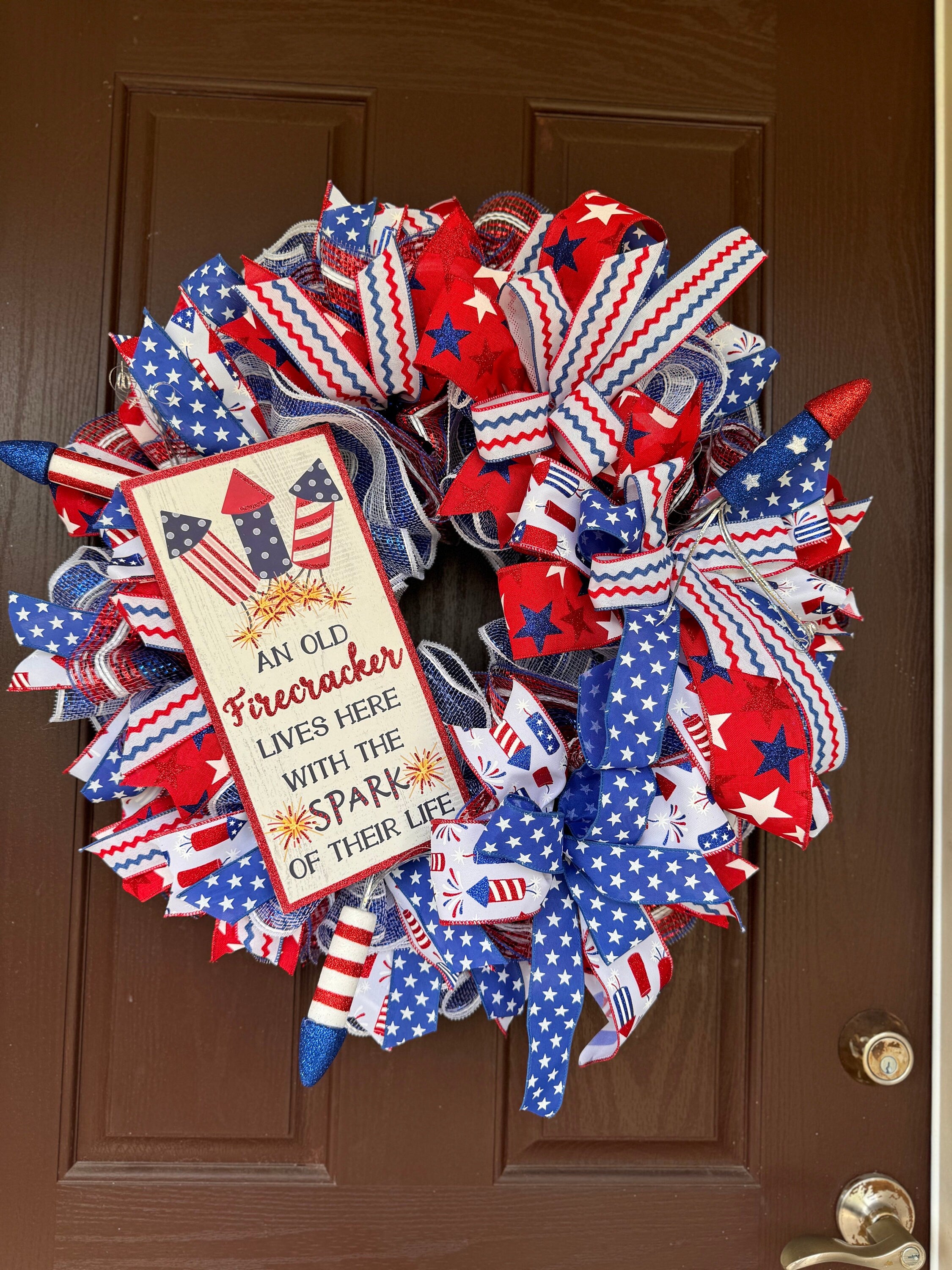 Patriotic wreath, July Wreath, Door Wreath, Patriotic Front Door Decor, Americana Wreath, Large Patriotic Wreath, Wreath for Veteran