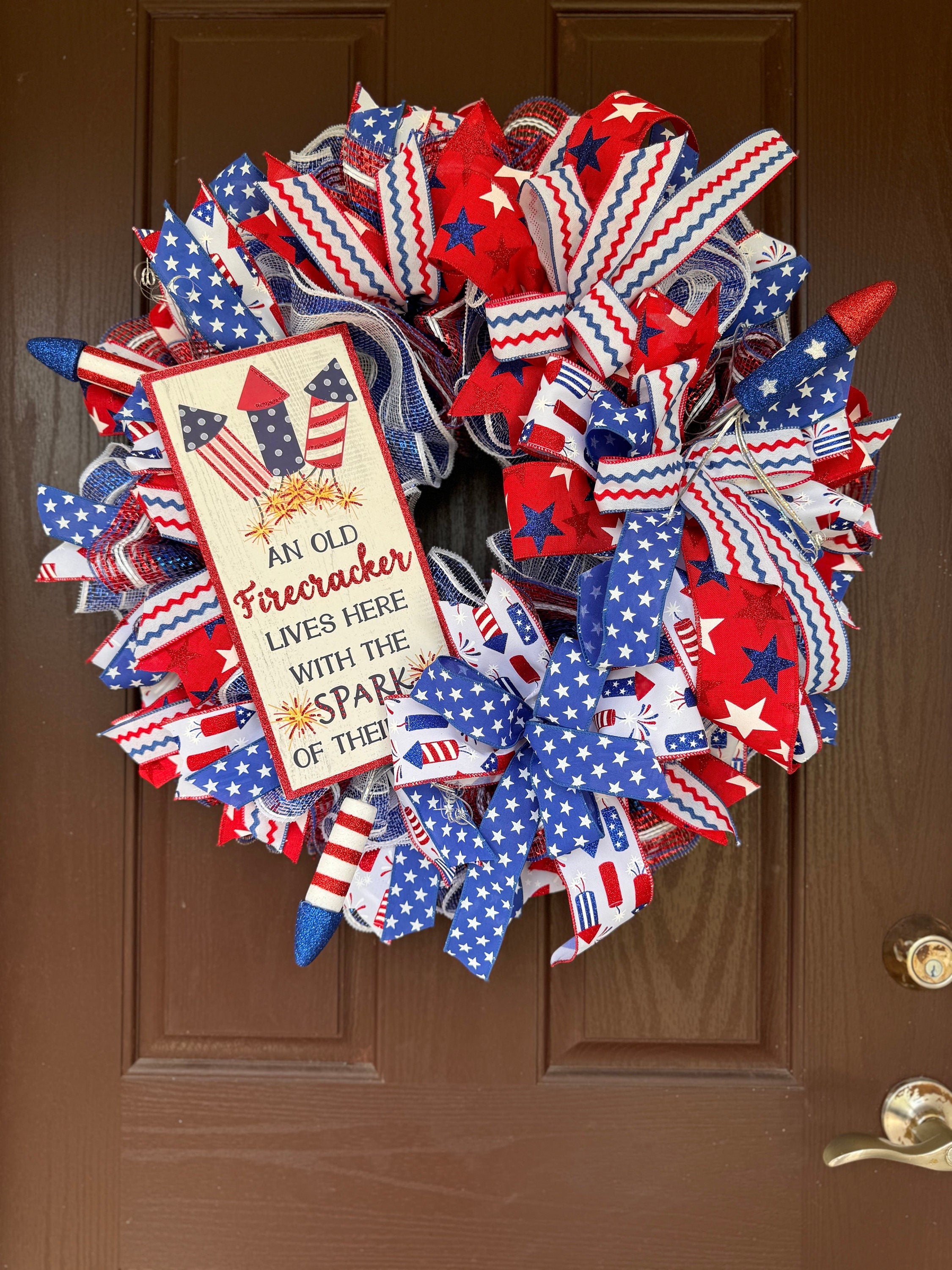 Patriotic wreath, July Wreath, Door Wreath, Patriotic Front Door Decor, Americana Wreath, Large Patriotic Wreath, Wreath for Veteran