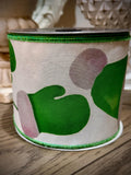 Farrisilk Grinch Gear 4” x 10 Yard Ribbon, Wired Christmas Ribbon, Designer Holiday Ribbon, Geeen and White Christmas Ribbon, Green Monster