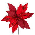 Farrisilk 15” Diameter Red Poinsettia Stem, Holiday Wreaths, Designer Christmas Tree Decorations, Elegant Christmas Décor, Red Christmas