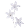 Farrisilk 26” White Winter Rainbow Star Spray, Holiday Wreaths, Designer Christmas Tree Decorations, Elegant Luxury White Christmas Spray