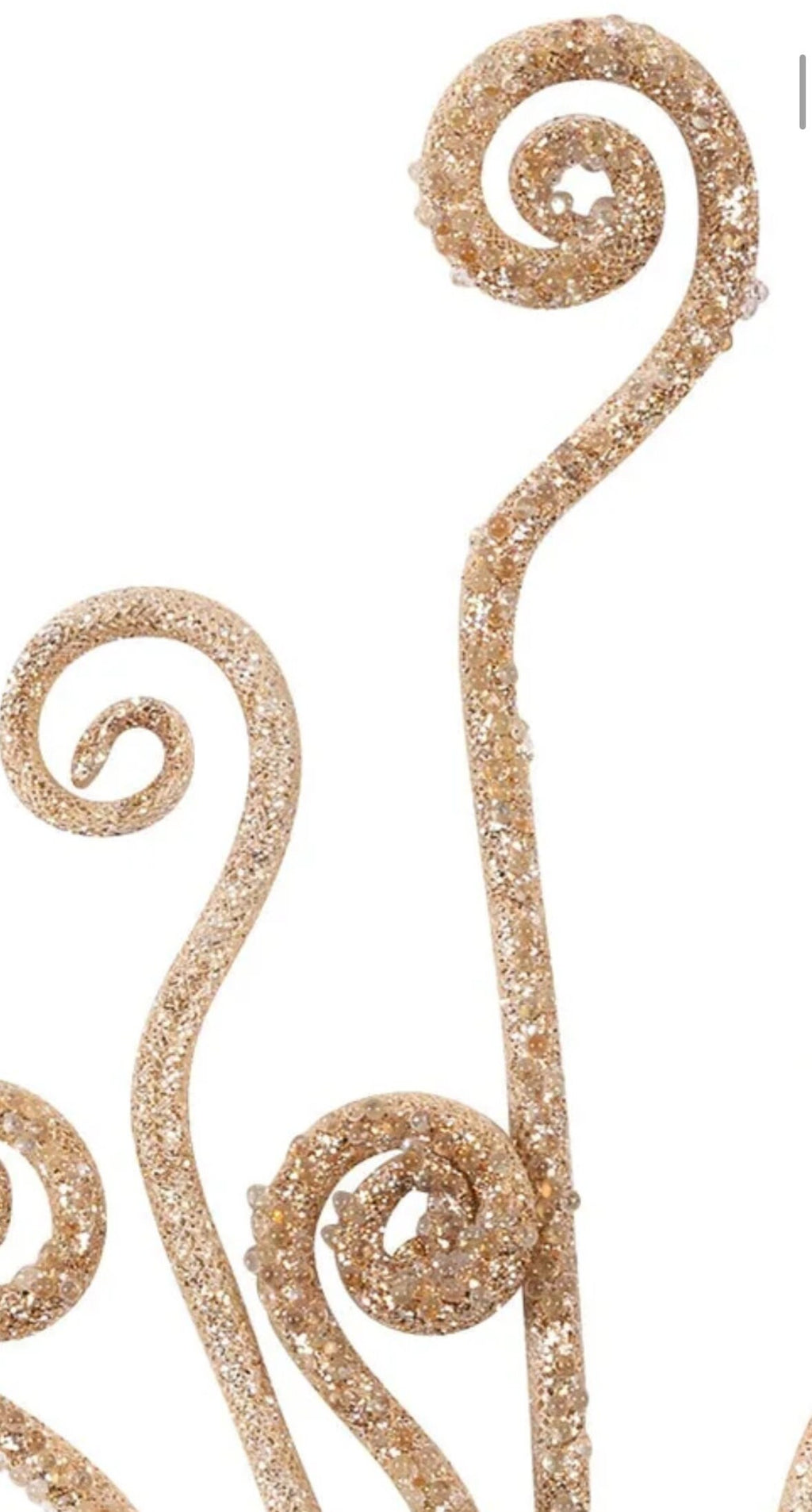 Farrisilk 30” Gold Candy Curl Spray, Holiday Wreaths, Designer Christmas Tree Decorations, Elegant Christmas Décor, Luxury Christmas Spray