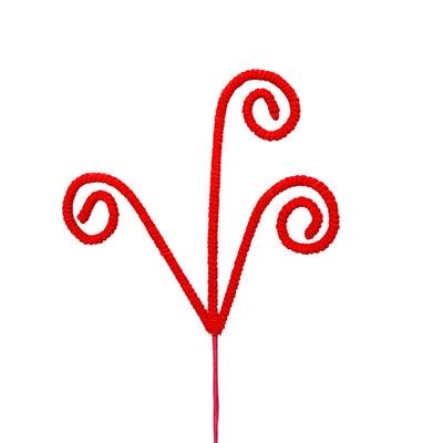 Red Chenille Curly Spray 27”, Christmas Sprays, Christmas Tree Decorations, Wreath Attachments, Red Spray, Valentines Day Spray, Curly Spray