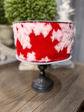 Fuzzy Snowflake Red White Wired 4” Ribbon, Luxury Ribbon, Christmas Ribbon, Premium Holiday Ribbon, 10 Yard Ribbon, Christmas Ribbon Wired