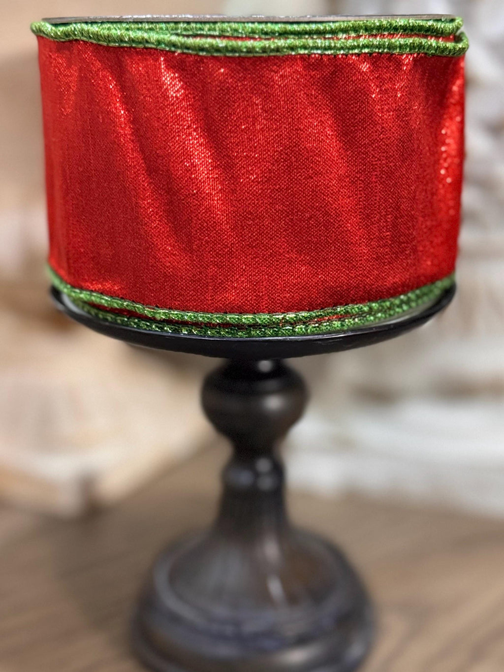 Farrisilk two toned red and green designer Christmas ribbon