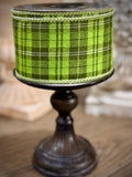 Farrisilk Green Plaid Ribbon 2.5” x 10 Yard