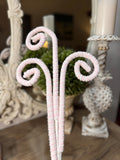 Pink and White Chenille Curly Spray 27”, Christmas Sprays, Christmas Tree Decorations, Wreath Attachments, Valentines Day Spray, Curly Spray