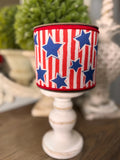 D. Stevens 4” Ribbon Stars and Stripes, Premium Patriotic Decor Ribbon, 10 Yard Wreath Ribbon, Summer Ribbon Wired, Red White and Blue