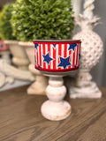 D. Stevens 2.5” Ribbon Stars and Stripes, Premium Patriotic Decor Ribbon, 10 Yard Wreath Ribbon, Summer Ribbon Wired, Red White and Blue