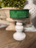 D. Stevens 1.5” Ribbon Lime Green Pleated Lame, Luxury Ribbon, Premium Holiday Decor Ribbon, 10 Yard Ribbon, Spring Summer Ribbon Wired,