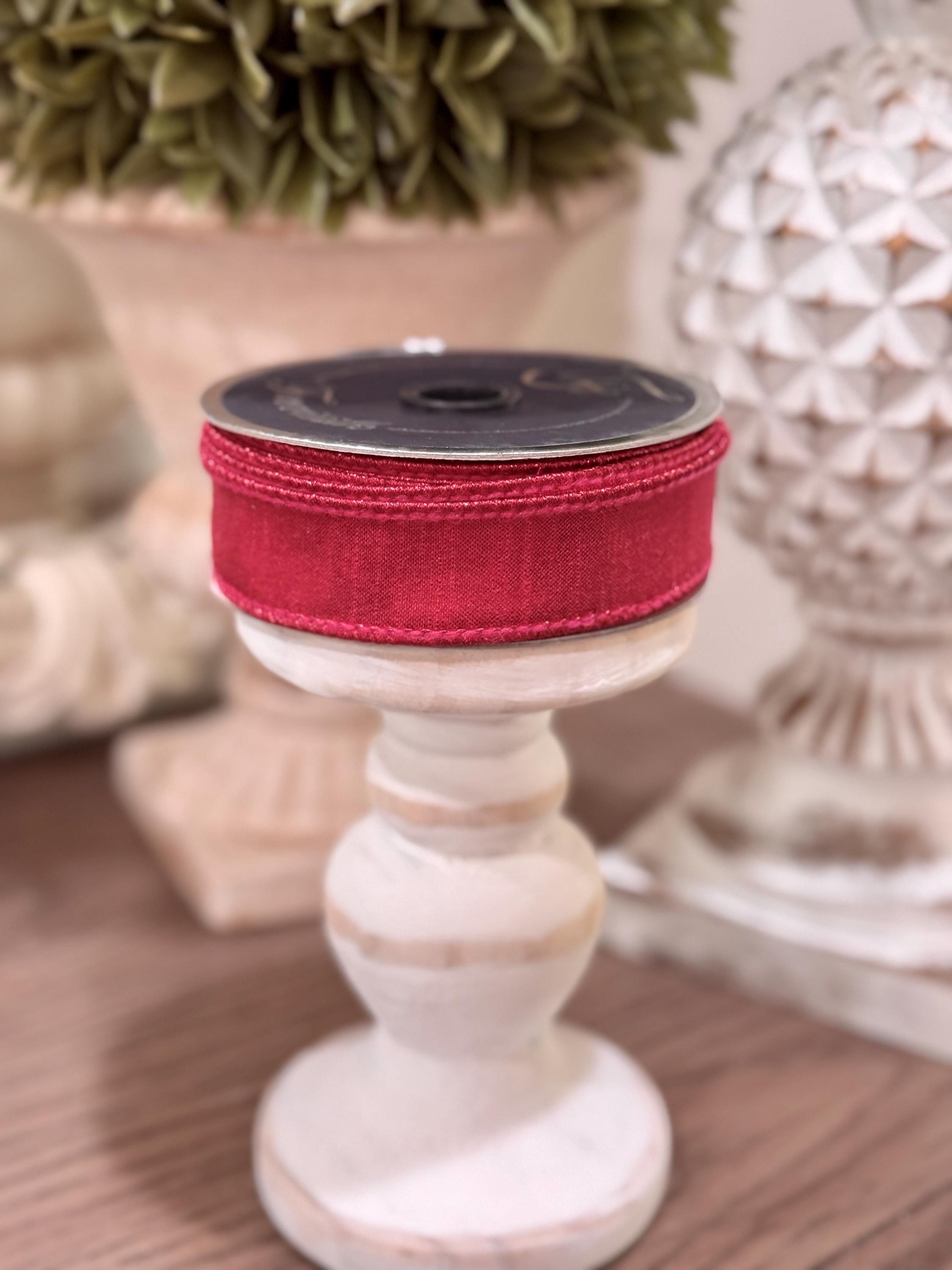 Farrisilk Luster Fuchsia 1“ Ribbon, Luxury Ribbon, Premium Holiday Ribbon, Designer Spring Day Ribbon, Pink Wired Ribbon, 10 yard Ribbon