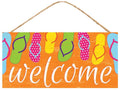 12.5" Flip Flop Wreath Sign – Summer Welcome Sign for Wreaths | Beach Theme Door Decor, DIY Craft Accent, Poolside Porch Sign, Summer Wreath