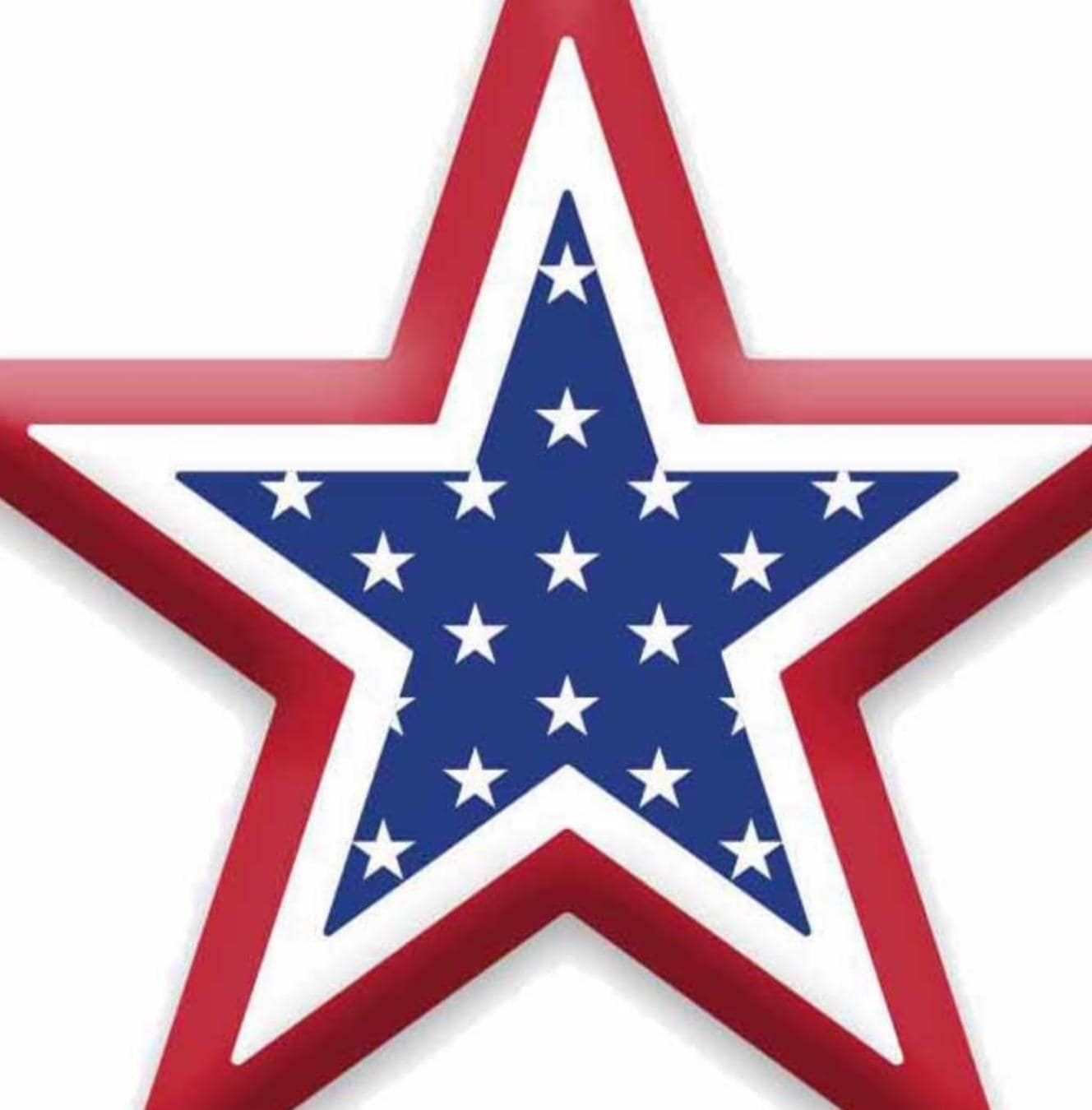 Patriotic Metal Star Sign – Red White & Blue Star with Stars Design for Wreaths, Door Hangers, Wall Decor, 4th of July Crafts - 10" x 9.5"