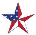 Metal Patriotic Star – Red White Blue Pinwheel Star with Stars Design for Wreaths, and Decor, 4th of July, Americana Crafts - 10" x 9.5"