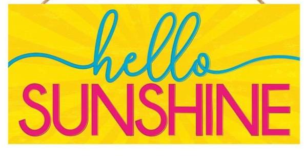 Hello Sunshine Wood Sign – 12.5"x6" Bright Yellow Summer Sign with Pink & Blue Text for Wreaths, Porch Decor, Wall Accents - Gifts