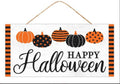 12.5"Lx6"H Halloween Patterned Pumpkins Sign
