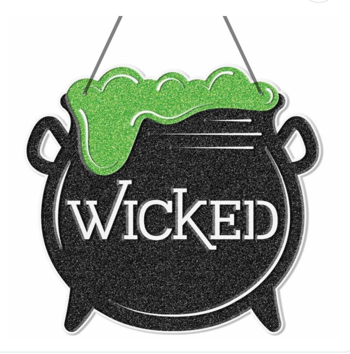9.5"L x 8.65"H Wicked Cauldron Sign