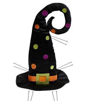 3 Pc 32in Witch Hat & Leg Decor Kit | Outdoor Halloween Yard Decoration, Porch or Garden Display, Witch Legs for Planters, Parties