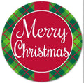 Metal “Merry Christmas” Sign – 12” Round Holiday Wall Decor, Farmhouse Christmas Door Sign, Rustic Holiday Mantel Decoration