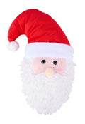 Furry Fabric Santa Head – 16” Plush Christmas Wall or Mantel Decor, Cozy Holiday Shelf Accent, Whimsical Santa Face Decoration