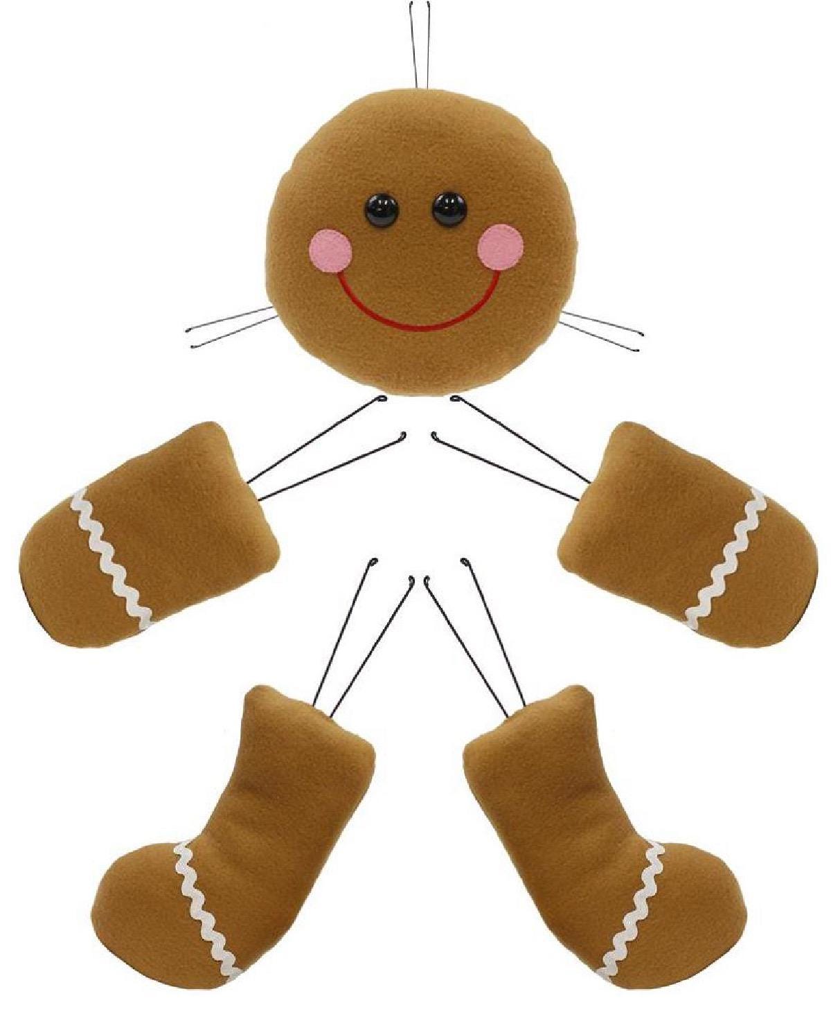 Gingerbread Decor Kit – 5 Pc Christmas Gingerbread Figures, Whimsical Holiday Kitchen or Mantel Decoration, Festive Gingerbread