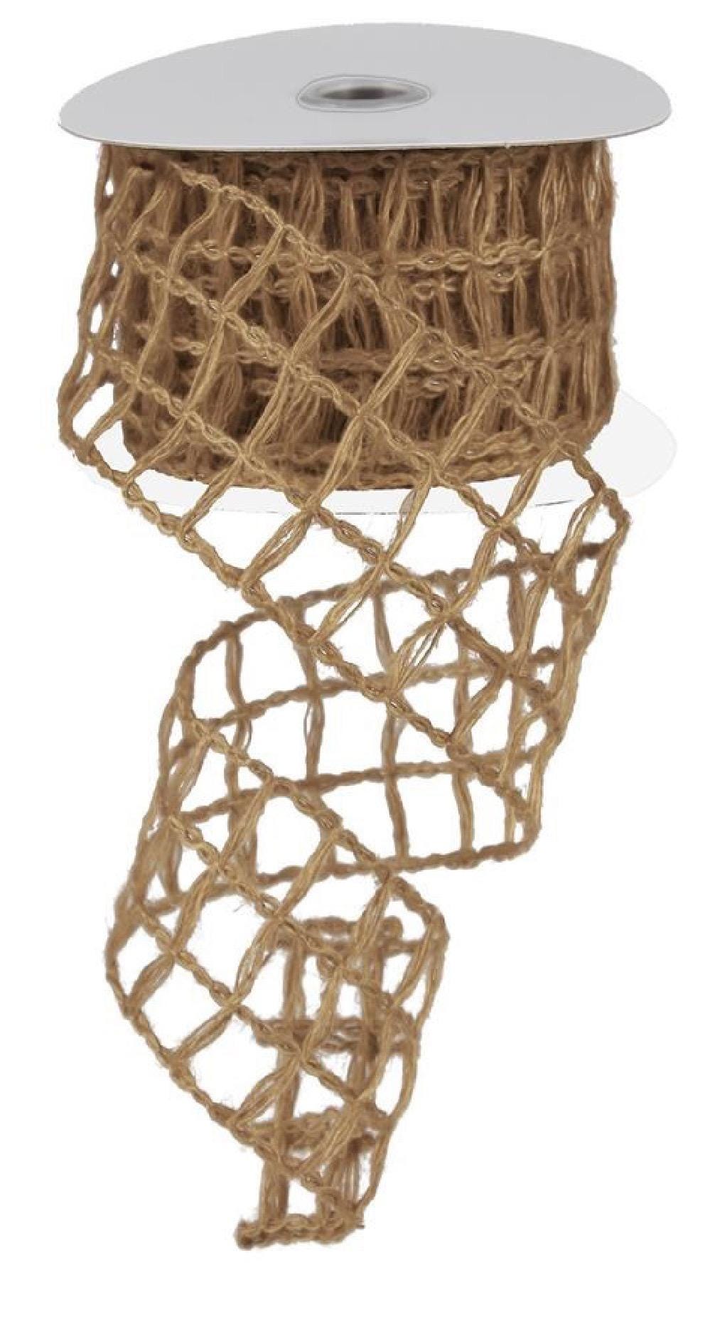 Jute Netting – 2.5” x 10 Yard Natural Burlap Ribbon, Rustic Open Weave Trim for Wreaths, Crafts, Farmhouse Décor, and Gift Wrapping