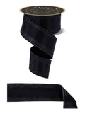 Vertical Black Glitter Stripe Ribbon – 2.5” x 10 Yard Wired Edge Ribbon for Wreaths, Gift Wrapping, Holiday Crafts, Glam Event Decoration