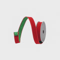 Farrisilk Red & Green Fusion Ribbon – 1" x 10 Yards Wired Farrisilk, Christmas Velvet Glitter Ribbon for Bows, Gift Wrap, Decor, Crafts