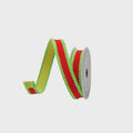 Farrisilk Red & Lime Scrooge Trim Ribbon – 1" x 10 Yards Wired, Grinch-Inspired Christmas Ribbon for Bows, Crafts, Holiday Decor, Tree Decor