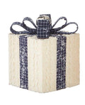6" Knit Packages with Plaid Bows - wreath attachment - Measures: 5.25"L X 5.25"W X 6"H