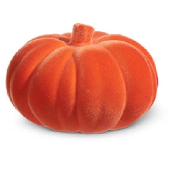 6.5" Orange Flocked Pumpkins | Classic Fall charm with a plush twist.