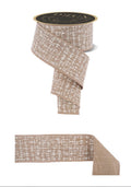 2.5” x 10yd Knit Look Texture Wired Ribbon – Neutral Fused Edge Ribbon for Wreaths, Gift Wrapping, Holiday Décor, Crafts, and DIY Projects