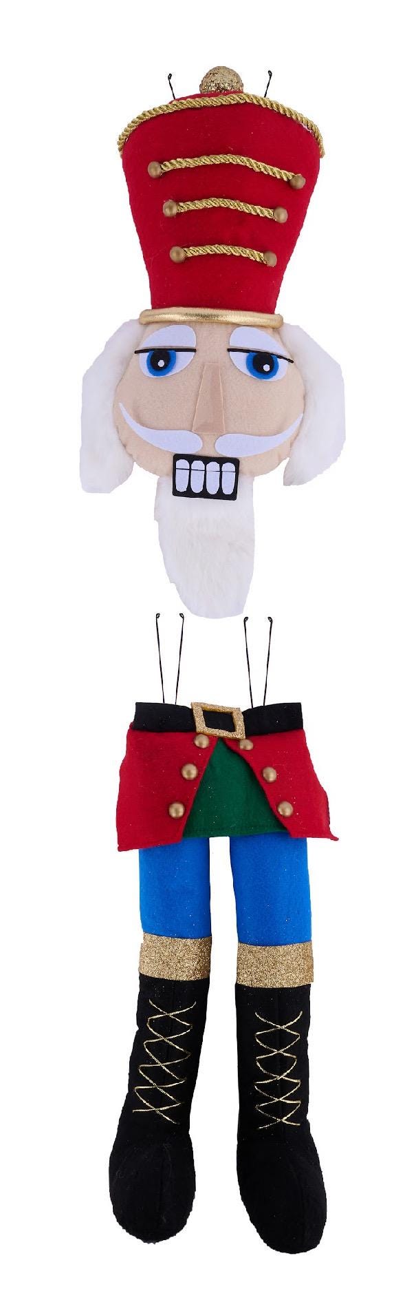 Nutcracker Decor Kit – 2 Pc 33” Tall Christmas Nutcracker Figures, Large Holiday Floor Decoration, Traditional Christmas Mantel or Entryway