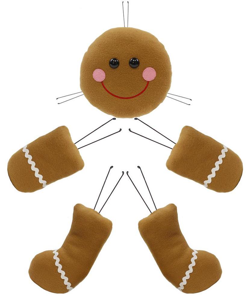 Gingerbread Decor Kit – 5 Pc Christmas Gingerbread Figures, Whimsical Holiday Kitchen or Mantel Decoration, Festive Gingerbread