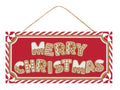 Merry Christmas Gingerbread Sign – 12.5” Rustic Farmhouse Holiday Wall Décor – MDF Christmas Kitchen or Mantel Accent
