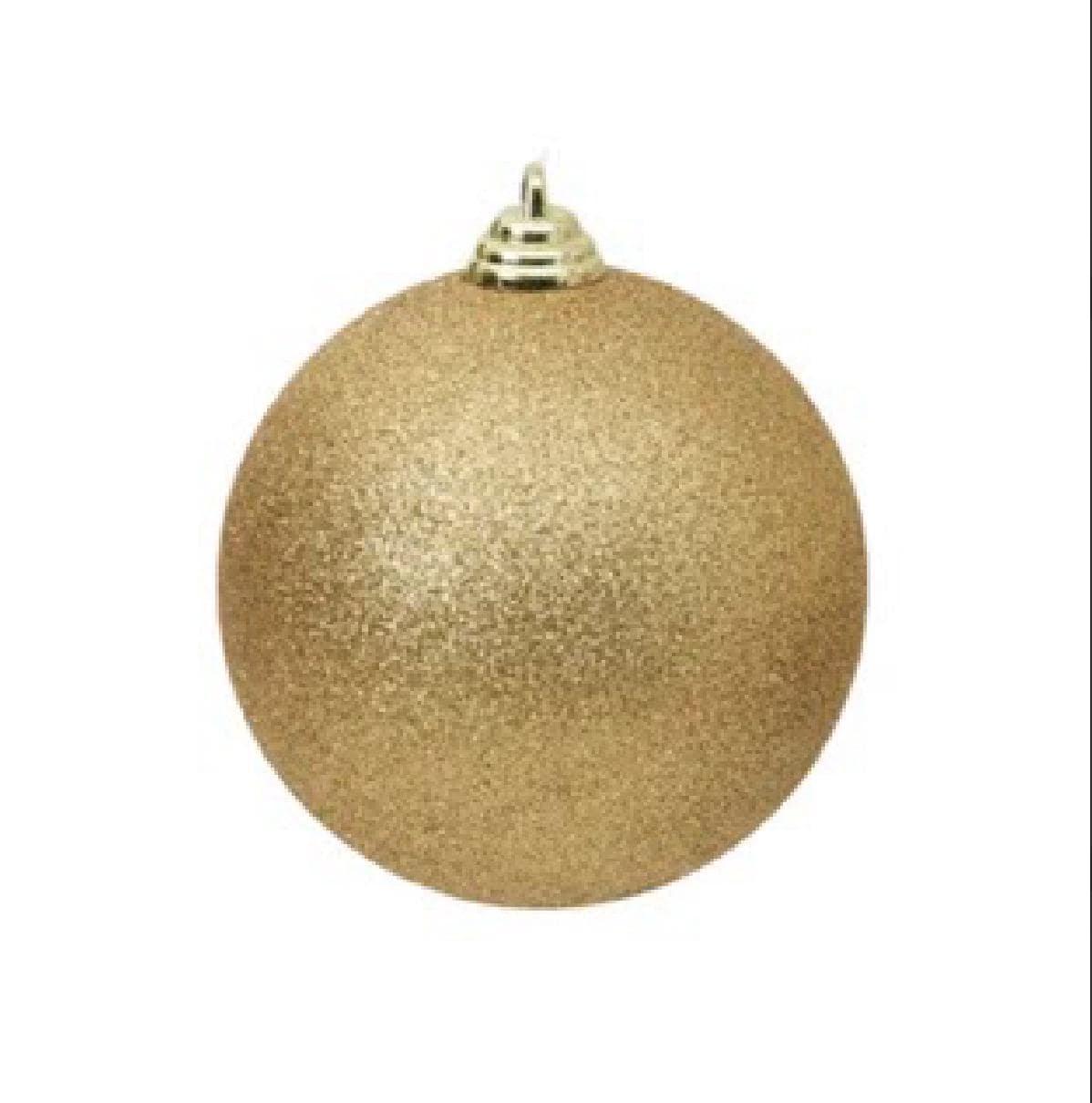Farrisilk Gold Glitter Ornament – Set of 4 - 4” (100MM) Christmas Ball Glam Ornaments– Sparkling Tree Decoration, Elegant Gold Ornaments