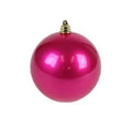 Farrisilk Fuchsia Candy Apple Ornament – Set of 6 - 3” (80MM) Shiny Christmas Ball Ornaments– Bright Pink Tree Decor, Glossy Modern Ornament