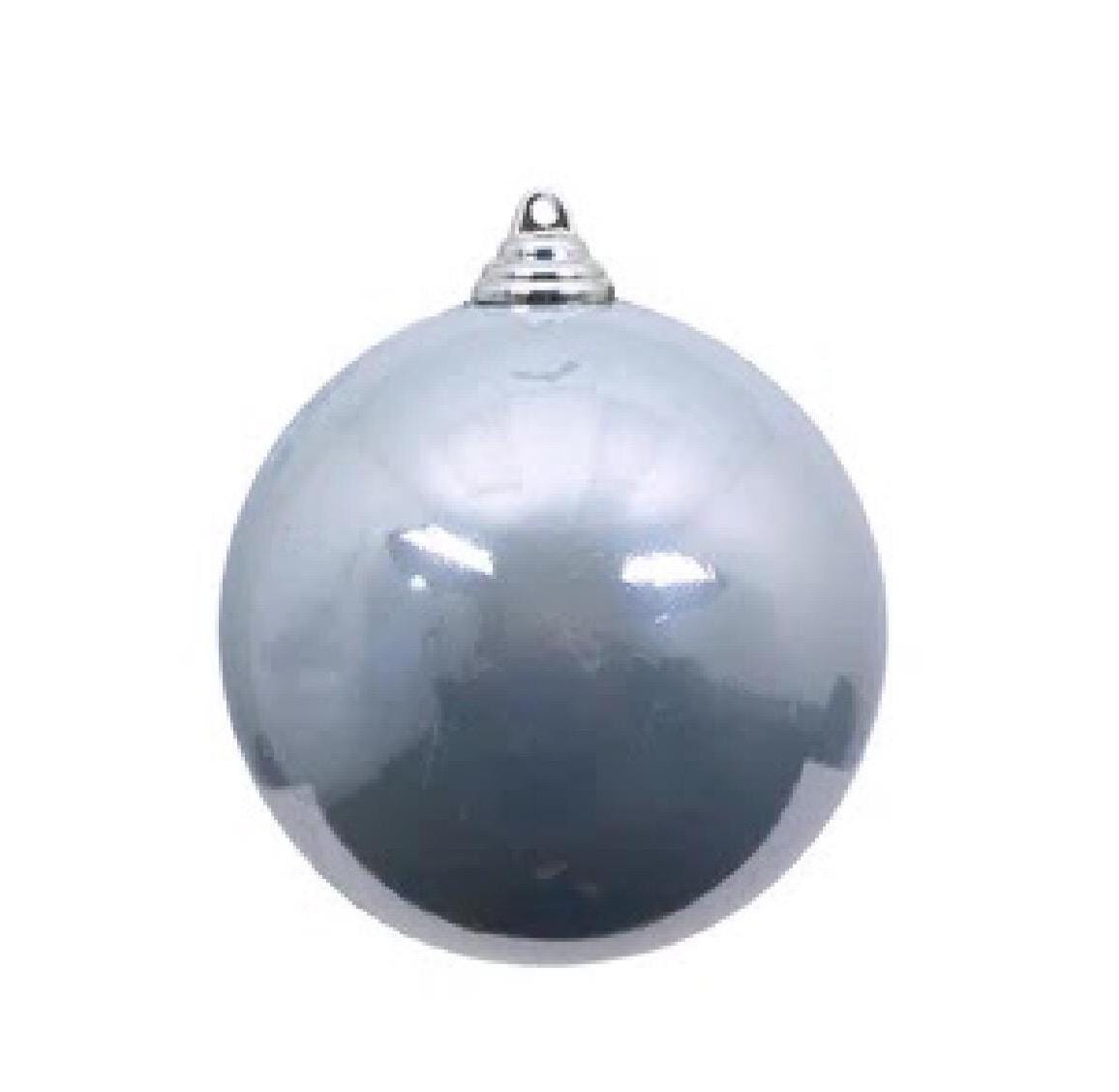 Farrisilk Silver Candy Apple Ornament – Set of 4 - 4” (100MM) Shiny Christmas Ball Ornaments – Glossy Tree Decor, Elegant Silver Ornaments