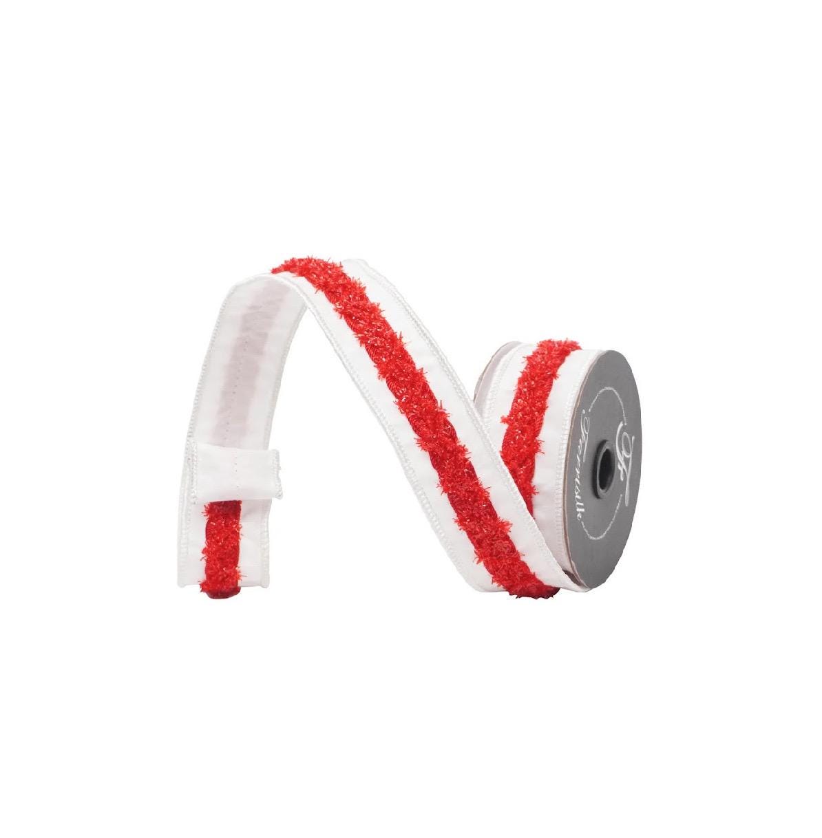 Farrisilk Preppy Peppermint Red & White Ribbon – 1.5” x 5yd | Christmas Holiday Craft Ribbon, Wreath Bow Supply, Gift Wrapping, DIY Decor.
