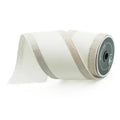 Farrisilk Pleated Borders White & Platinum Ribbon – 4” x 10yd | Elegant Christmas Ribbon, Extra Wide Holiday Wreath Bow Supply, Gift Wrappin
