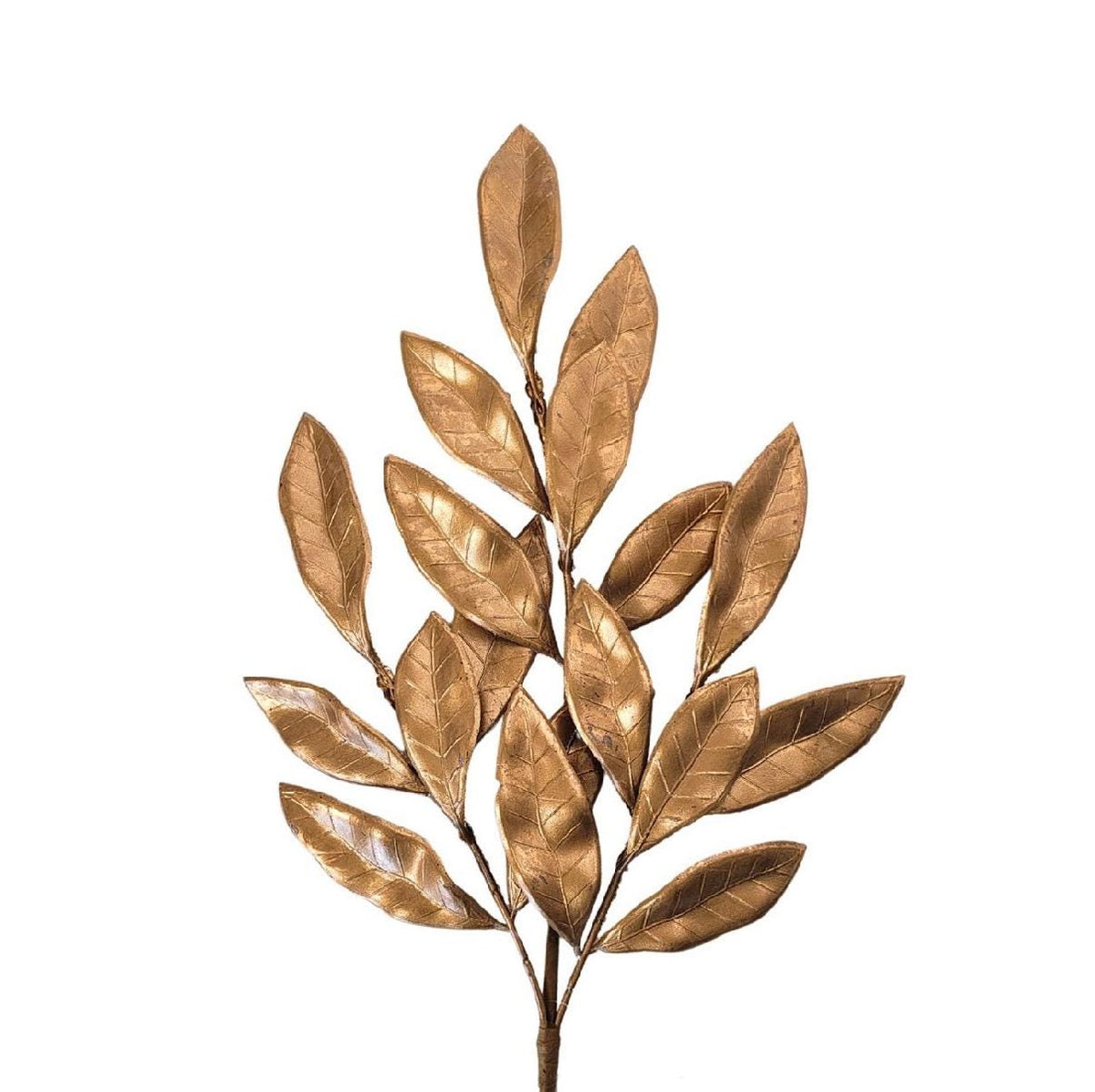 Metallic Bay Leaf Spray 27” – Gold | Decorative Leaf Pick for Wreaths, Garlands, Centerpieces, Christmas Tree & Event Décor