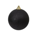 Farrisilk Black Glitter Ornament – Set of 6- 3” (80MM) Christmas Ball Ornaments – Sparkling Holiday Tree Decoration, Modern Glam Elegant