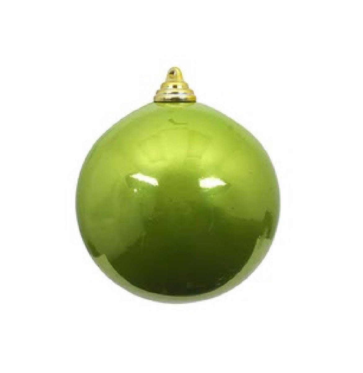 Farrisilk Lime Green Candy Apple Ornament –Set of 4- 5” (120MM) Large Shiny Christmas Ball Ornaments – Glossy Tree Decor, Bold Green Ornamen