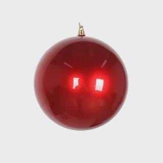Farrisilk Red Candy Apple Christmas Ornaments 4" – Set of 4 - Glossy Holiday Bauble for Trees, Wreaths, Garlands, Centerpieces and Decor