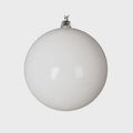 Farrisilk White Shiny Christmas Ornaments 5" – Set of 4 –Glossy Holiday Baubles for Trees, Wreaths, Centerpieces, Garlands and Holiday Decor
